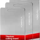2026 New 100% Titanium Cutting Boards for Kitchen Dishwasher Safe, Double Sided Cutting Boards for Kitchen, Pure Titanium Cutting Board Set of 3 (S+M+L) (Titanium)