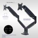 VIVO Premium Aluminum Heavy Duty Dual Monitor Arm for Ultrawide Monitors up to 40 inches and 24 lbs Each, Desk Mount Stand, Pneumatic Height, Max VESA 100x100, Black, STAND-V202Q