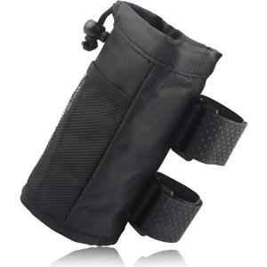 Bike Cup Holder/Bike Water Bottle Holder,Removable Water Bottle Holder for Bike with Mesh Pocket&Oxford Cord Lock,Universal Cup Holder Motorcycle Accessories for ATV Bicycle Scooter