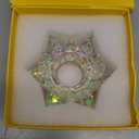 OwnMy Crystal Lotus Flower Tea Light Holder Votive Candle Stand with Gold Metal Base, AB Color Glass Lotus Tealight Candlestick Holder Candle Lamp for Table Centerpiece Wedding Decor