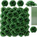 200 Pcs 3 Inch Artificial Flowers Fake Silk Rose Head Flower with Stem Emerald Flower Faux Rose and 6 Inch Stem for Wedding Bridal Bouquet Home Floral Decor DIY Centerpieces (Green)