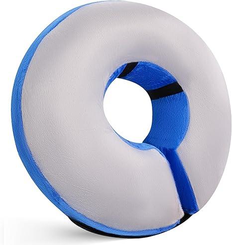 Katoggy Inflatable Cone Collar for Dogs After Surgery, Soft Adjustable Blow up Donut E-Collar for Small Medium Large Dogs and Cats M