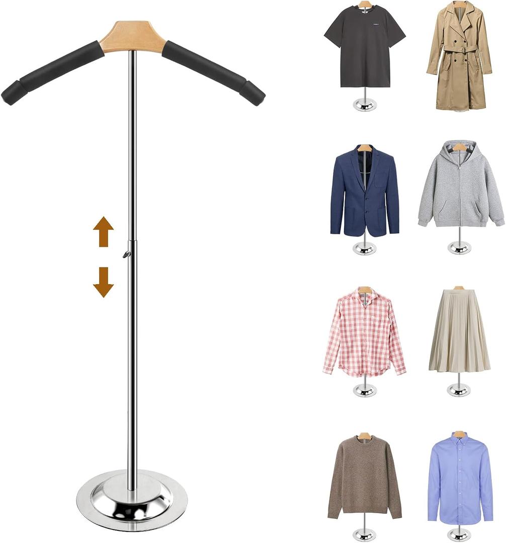 Adjustable Shirt Display Stand, 20-35 Inch Height Tshirt Display Stand for Vendors, T Shirt Mannequin Display Shirt, Jacket, Coat at Clothing Vendor Events, Trade Fairs, Trade Shows(Black) (1Pcs)