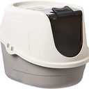 Amazon Basics No-Mess Hooded Cat Litter Box, Standard, Multicolor, 21 in x 16 in x 15 in