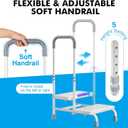 FORTEMOTUS 2 Step Stool with Handle for Elderly - Heavy Duty Bed Steps for High Beds for Adults with Adjustable Handrail &Non-Skid Platform, Foot Stool Ladder for Bedside, Kitchen, Car, RV, Bathtub
