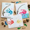 2 x Father's Day Fishing Gift from Kids, Set of 3 DIY Handprint Fish Keepsakes, Best Dad Ever Hands Down Personalized Artwork, Creative Family Activity, Unique Present for Father, Grandpa