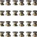 24PCS Drawer Knob Base for DIY Crystal Epoxy Resin, Drawer Handle Accessories Home Room Decoration, Alloy Metal Base Bulk for DIY Resin Knob (Bronze)