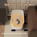 Jumbo Extra Large Cat Litter Box - High Sided Low Entry Open-Top Anti-Splash Pan for Multiple Cats, Kittens & Senior Cats, 22.6"x15.4"x13.9", White