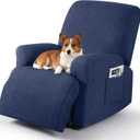Timeles Recliner Covers Recliner Chair Covers Reclining Couch Covers Sofa Slipcovers Stretch Soft Washable (Single-Seater, Navy Blue)