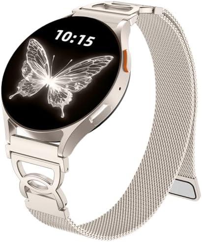 Adorve Slim Metal Strap Compatible with Galaxy Watch 7 Band, Galaxy Watch 6 Band, 5/4/FE/Pro/Classic/Active 2, 20mm Replacement Strap for Samsung Watch Bands for Women with Unique Design