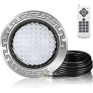 PROPART 10 Inch Inground Pool Light | 12V LED RGBW Remote Control | IP68 Waterproof | 150W Equivalent |50FT