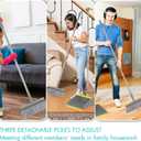 PHYEX 2-Pack Dustpan and Broom Set for Home Cleanup, Dustpan with Adjustable Handle, Broom with Dustpan Combo Set(Grey)