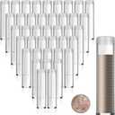 40 Pack Plastic Coin Tubes for Cent,Coin Storage Tubes with Screw-On Caps, Plastic Coin Holders for Coin Collection Supplies, Long-Term Coin Storage (Cent)