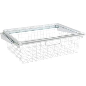 Rubbermaid Configurations Sliding Basket for Closet Drawer Organization, White, Sturdy Slide Out Basket for Home/Laundry/Bathroom/Mudroom/Pantry/Linen Closet, 17.5 X 7.25 X 23.5 Inches