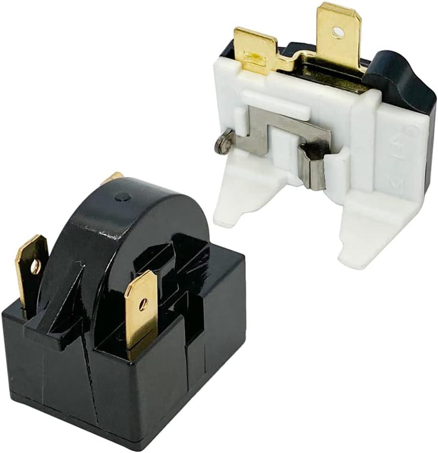 QP2-4.7/ QP2-4R7 4.7Ohm Refrigerator 3 Pin PTC Start/Starter Relay w/Refrigerator Overload Protector Replacement Parts Compatible with Whirlpool, Vissani, Kenmore, Koldfront Mini Fridges and Coolers