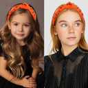 Halloween Headbands for Women, Jeweled Spooky Pumpkin Bat Ghost Gothic knotted Headband for Women for Halloween Goth Hair Accessories (Bright Orange)