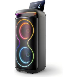 JYX Karaoke Machine for Adults, 24" Big Portable Bluetooth Speaker for Adults with RGB Light PA System Treble & Bass 500W, Support TWS/USB/AUX/TF Card/REC, for Home Party Outdoors
