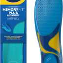 Dr. Scholl's Memory Fit Plus Massaging Gel, Comfort Insoles, Memory Foam & Gel, All-Day Comfort, Arch Support, Distributes Pressure, Shock Absorbing,Trim Inserts to Fit Shoe, Men's Size 8-14, 1 Pair