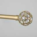 Exclusive Home Curtains Rings 1" Curtain Rod and Coordinating Finial Set, Gold, Adjustable 36"-72"