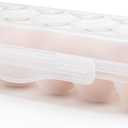 Egg Holder for Fridge, Egg Organizer for Refrigerator, Portable Egg Tray with Lid, Stackable Egg Storage with Safety Buckle (1)