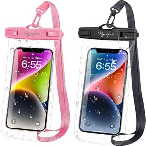 Rynapac IPX8 Waterproof Phone Pouch - 8.5in, 2 Pack Waterproof Phone Case for iPhone 17 16 15 Pro Max, Galaxy S26 S25 Ultra, Cellphone Dry Bag with Lanyard for Beach Vacation Travel Cruise Essentials