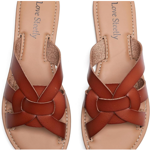 Women's Flat Sandals, Flip Flop Slides Sandal Casual Strapy Sandal Slip on Summer Beach Shoes for Women 6