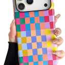 Compatible with iPhone 17 Pro Max Case, Cute Colorful Checkered Case with Shockproof Slim Soft TPU and Hard PC Protective Cover for Women/Men Designed for iPhone 17 Pro Max 6.9'', Colorful 2