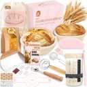 Sourdough Starter Kit, Sourdough Bread Baking Supplies, Sour Dough Starter Kits, Pink Sourdough Kit, Baking Gifts for Women, Bread Proofing Basket, Sour Dough Bread Making Kit Tools Baking Set