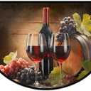 cfpolar Half Round Door Mat Wine Grapes Half Moon Doormat Absorbent Bedroom Kitchen Floor Mat Non Slip Decoration Semi Circle Entrance Welcome Rug for Indoor Outdoor Patio Fireplace Decor 24"x36"