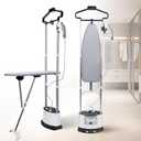 Standing Garment Steamer Professional Steamer for Clothes 25s Fast Heat-up with 1.6L/54 fl.oz Water Tank, Self-cleaning Function, Foldable Ironing Board, Ironing Gloves (White)