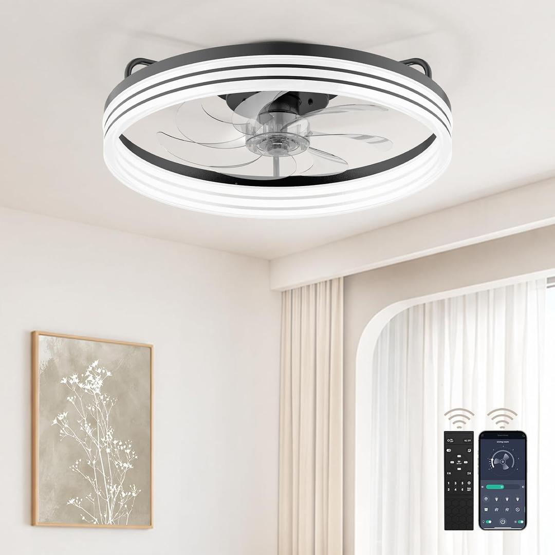 AIKVSXER Ceiling Fan with Lights and Remote, 20in Modern Ceiling Fans, Medium