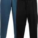 BROOKLYN VERTICAL 2-Pack Boys Fleece Cotton Joggers Pant|Soft Comfortable Cotton,Drawstring Pull,Pockets| Sizes 7-8, Pack E