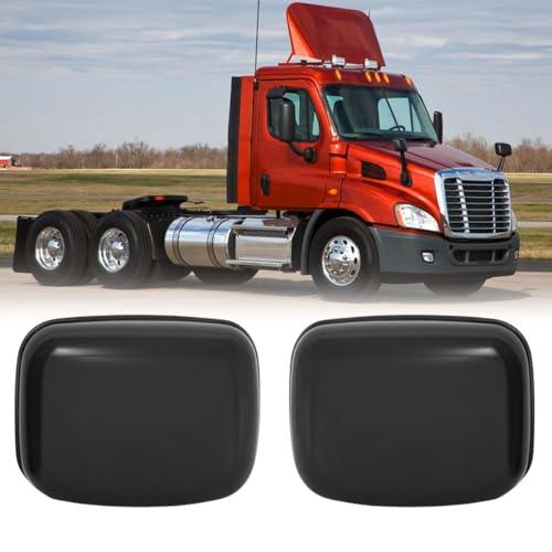 Pair Black Hood Mirror Cover Fit 2008-2017 Freightliner Cascadia