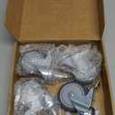 HOLKIE Stem Caster Wheels 3 inch Locking Casters Set of 4, 7/16-Inch Stem Diameter Swivel Castor Heavy Duty TPR Rubber Replacement Castors for Cart, Stool, Mop Bucket, Grill, Shop Vac