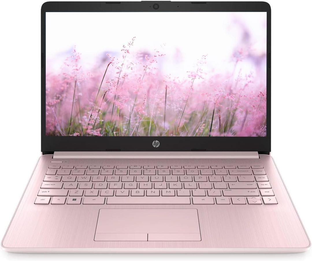 HP Portable 13.8" HD IPS Laptop, Intel Celeron N Processor Up to 2.78GHz, 4GB DDR4, 64GB SSD, HDMI, RJ45, Webcam, Bluetooth, Windows 11, Pastel Pink