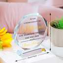 Happy Retirement Crystal-Glass Plaque Gifts for Women Men,5x4.7inch Best Inspirational Retired Sign Desk Decoration Funny Retirements Keepsakes Ideas for Teachers Nurse Friend Doctor