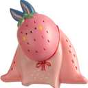 2.62.4 Inch Strawberry Bunny Cute Magnets for Refrigerator, Mini 3D Resin Fruit Animal Fridge Magnets, Fun Kitchen Accessories Office Whiteboard Cubicle Locker Decorations for Home (Pink)