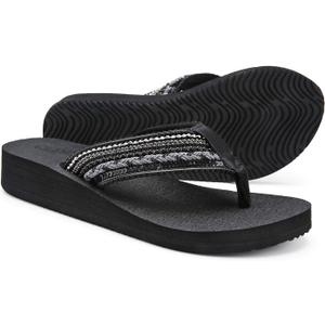 QLEYO Women's Platform Flip Flop with Arch Support, Comfortable Yoga Mat Wedge Flip-Flops, Athletic Walking Thong Slippers for Vacation/Shopping Mall/Wandering/Gathering 10