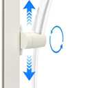 Shower Slide Bar with Height and Angle Adjustable Handheld Shower Head Holder |Strong Adhesive Disc Mount or Drilling Installation (Aluminum Alloy Material) (White)