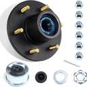 1 Set 6 on 5.5'' Trailer Hub Kit for 5200-6000 lbs 1.25'' to 1.75'' #42 Tapered Spindle, Pre-Lubricated 25580 15123 Bearings 6x5.5 Pattern Trailer Idler Hub 6 Lug Bolt Trailer Wheel Hub Kits