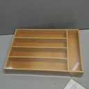 Silverware Organizer Kitchen Drawer Organizer Utensil Organizer Bamboo Silverware Holder Cutlery Organizer in Drawer Flatware Organizer Tray(5 slots, Natural