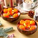 2 Pcs Thanksgiving Scented Candle 5.9'' Fall Autumn Pumpkin Candle Decoration Spice Soy Wax Scented Coconut Bowl Tables Decor for Home Bedroom Bathroom Holiday Farmhouse Party Gift