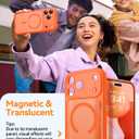 CANSHN Magnetic Compatible with iPhone 17 Pro Max Case, Upgraded [Full Camera Protection] [Compatible with Magsafe] [Translucent Matte] Shockproof Protective Phone Cover 6.9 Inch - Orange