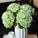 DUYONE 4PCS Artificial Flowers Large Hydrangeas Flowers Latex Bouquet for Wedding Bridal Office Home Party Decoration (4Pcs Light Green)