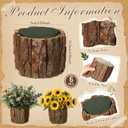 6 Set Wooden Vase for Centerpieces Wedding Flower Table Centerpieces Decor Rustic Bark Stump Bucket Farmhouse Wood Planter Pot for Woodland Party Window Home (Flower Foam,Medium)