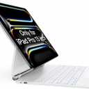 HOU for iPad Pro 13 inch Case 2025 with Keyboard (M5/M4), Keyboard Case for iPad Pro 13 inch Keyboard with Multi-Touch Trackpad, 7 Colors Backlight, Easy-Set Magnetic Stand Bluetooth-White