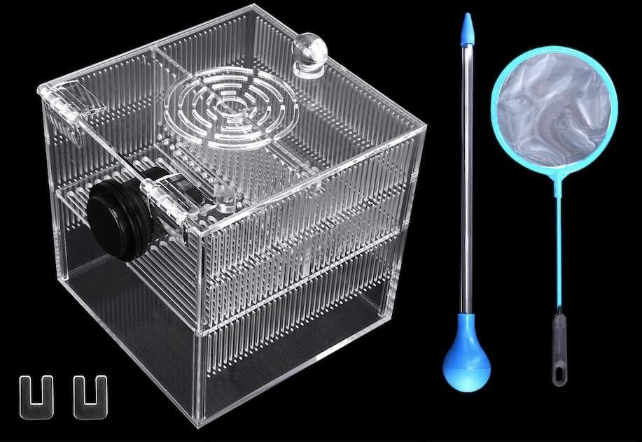 Magnetic Fish Breeder Box for Isolation Boxes (4.71 Inch with 2 DividerSealed Bottom Version)