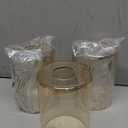 3 Pack Amber Glass Lamp Shade Replacement Globe & Shade for Light Fixture, 3.94in Diameter 5.9in Tall, E26 Base 1-5/8 Inch Fitter, Cylindrical glass lampshade