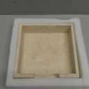 Sumnacon Travertine Cocktail Napkin Holder for Table, 6.2" x 6.2", Square Napkin Holders Small Napkin Tray, Flat Modern Napkin Dispenser for Kitchen, Countertop, Dining Table, Party, Bar (Beige)