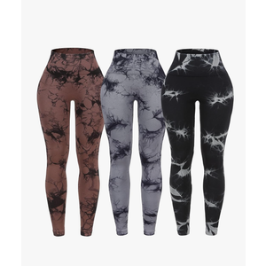 OVESPORT 3 Pack Tie Dye Seamless High Waisted Workout Leggings for Women Scrunch Butt Lifting Yoga Gym Athletic Pants, Size Small